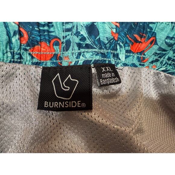 NWT Burnside Swim Trunks Flamingo Tropical Mens XXL - Picture 2 of 6
